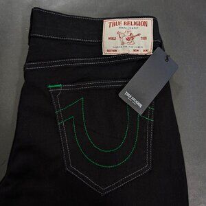 True Religion Ricky SN Flap Relaxed Straight Jeans Men`s Size 36x34 Black